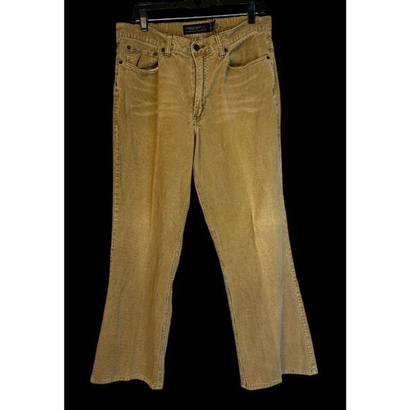 American Eagle Men’s Corduroy Pants Sz. 32X30 5-Pocket Tan Vintage - Picture 6 of 9